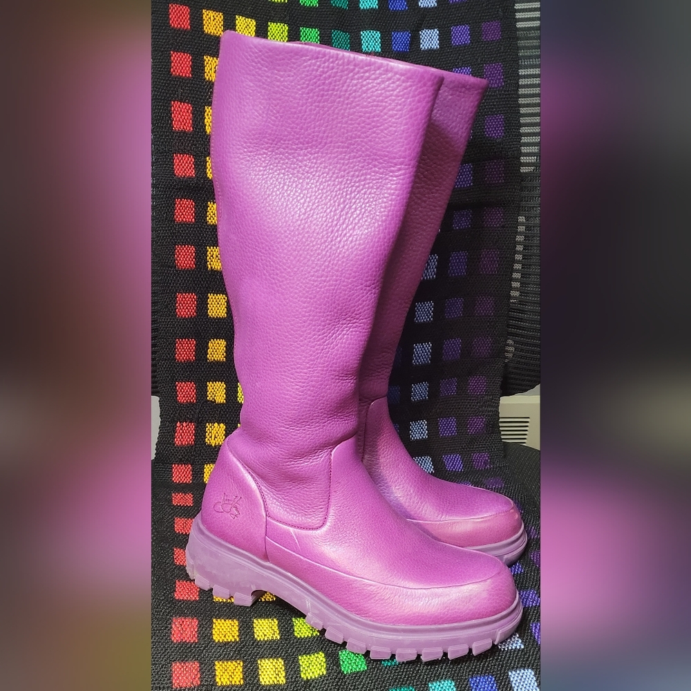 Samedi Tall Zip-Up Fluevog Boots Purple Size 6
